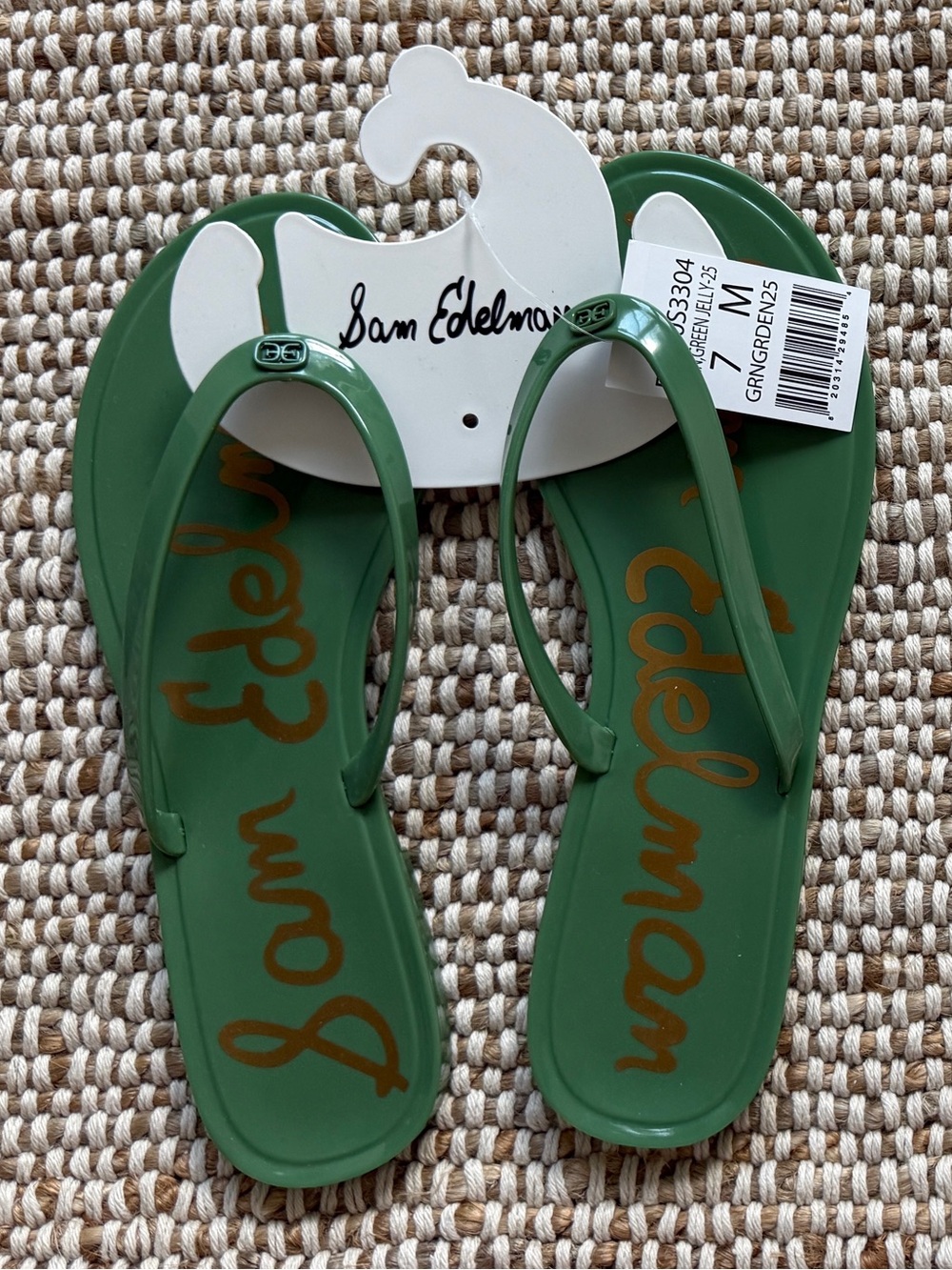 Sam Edelman Dean Flip Flops in Green Garden